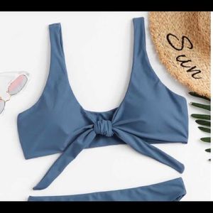 Shein Tie Front Bikini Top